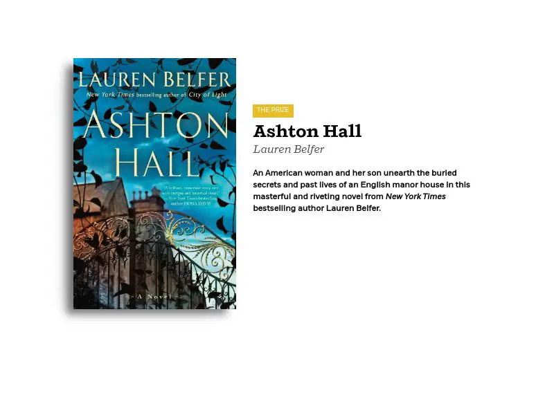 Penguin Random House Ashton Hall Sweepstakes - Win 10 Copies Of "Ashton Hall" And Eight Jars Of Bonne Maman Jam