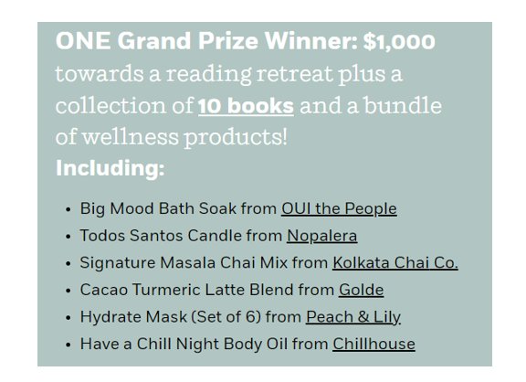 Penguin Random House Get Offline & Unwind Giveaway - Win A $1,000 American Express Gift Card & More