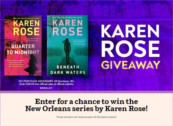 Penguin Random House Karen Rose Sweepstakes – Win A Book Pack Including Quarter To Midnight & Beneath Dark Waters