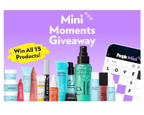 PEOPLE App X E.L.F. Mini Moments Giveaway - Win A Make-up And Skin Care Kit (15 Winners)
