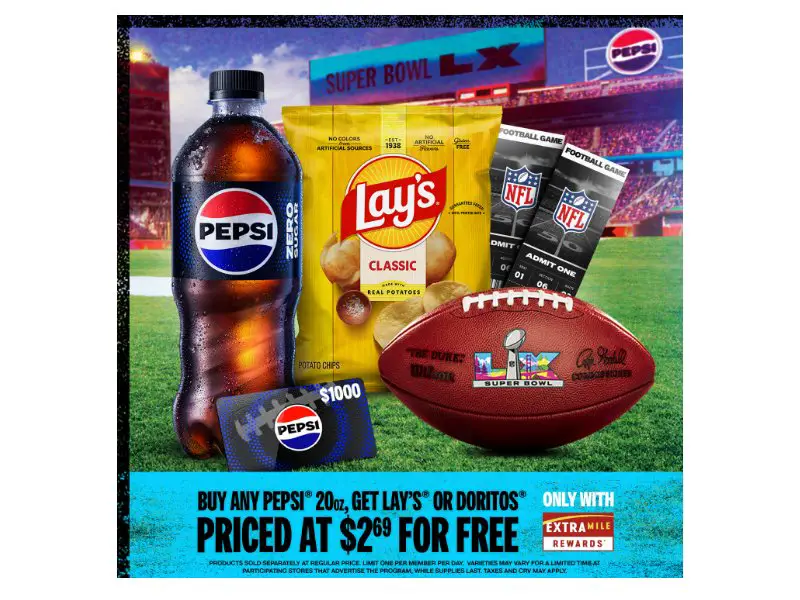 Pepsi & ExtraMile NFL All-Access Pass - Win A Trip For Two To A 2026 NFL Regular Season Game (Limited States)