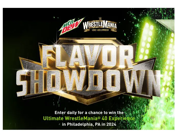 Pepsi-Cola Company MTN Dew WWE Instant-Win Game And Sweepstakes - Win A Trip For Four To Wrestlemania 2024
