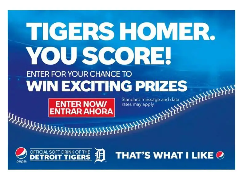 Pepsi Detroit Tigers Home Run Sweepstakes - Win Tigers Home Game Tickets and More