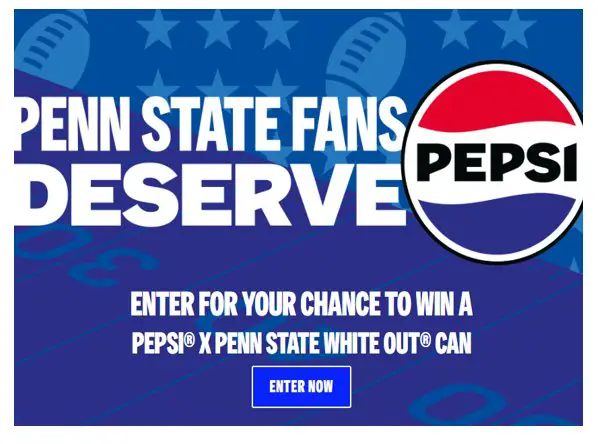 Pepsi Penn State White Out 2026 Sweepstakes - Pepsi x Penn State White Out Cans, 1000 Winners
