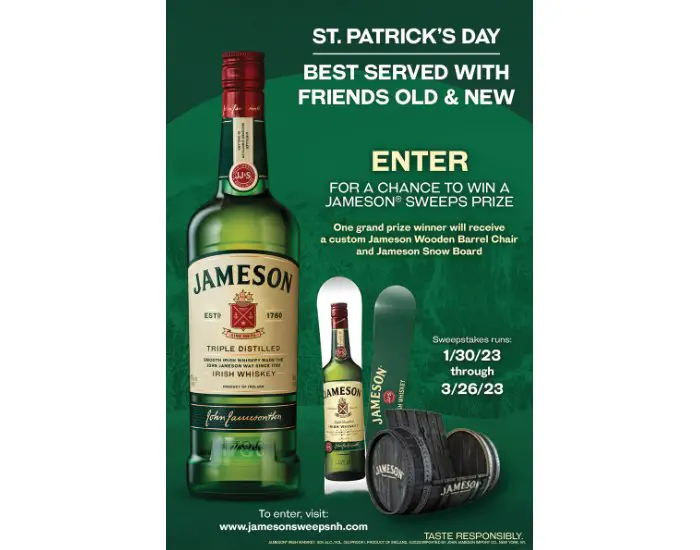 Pernod Ricard USA Jameson Barrel Chair & Snowboard Sweepstakes - Win a Snowboard Worth $1,000