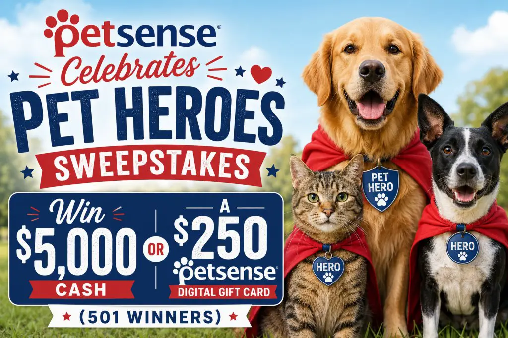 Petsense Celebrates Pet Heroes Sweepstakes – Win $5,000 Cash Or A $250 Petsense Digital Gift Card (501 Winners)