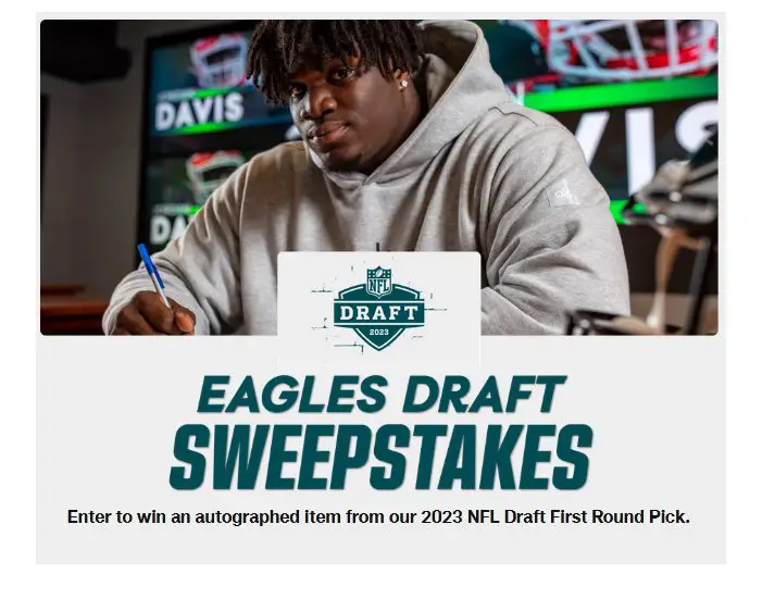 Philadelphia Eagles Draft Sweepstakes - Win A Signed Item From The Eagles First Round Pick
