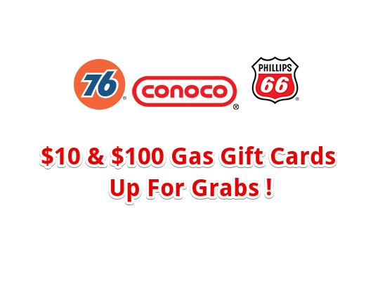 Phillips 66 Feedback Giveaway - $10 & $100 Gas Gift Cards Up For Grabs