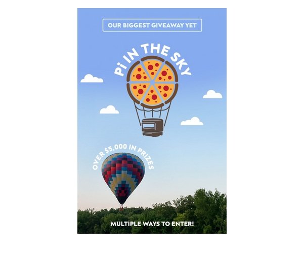 Pi In The Sky Giveaway - Win a Pizza Party on a Hot Air Balloon and More