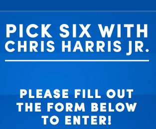 Pick Six With Chris Harris Jr Sweepstakes