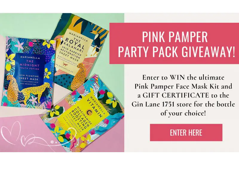 Pink Pamper Party Pack Giveaway - Win A Gin Lane 1751 Gift Certificate + Face Mask Kit