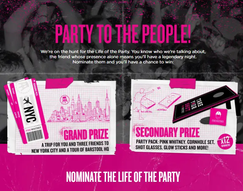 Pink Whitney Fall Sweepstakes - Win A Trip For 4 To NYC & A Tour Of Barstool HQ
