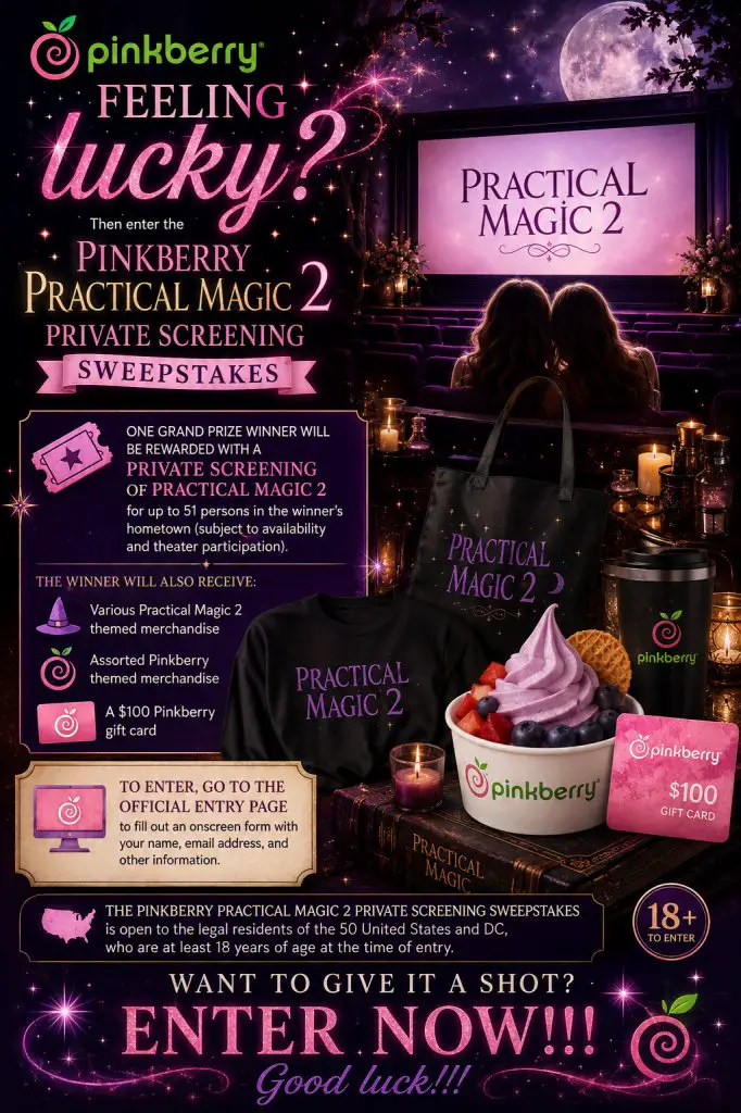 Pinkberry Practical Magic 2 Private Screening Sweepstakes – Win A Private Screening Of Practical Magic 2
