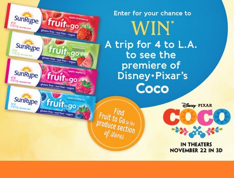 Pixar Coco Premiere Family Sweepstakes