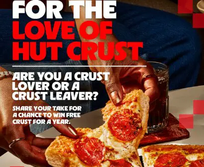 Pizza Hut For the Love of Hut Crust Sweepstakes - Win a $520 Pizza Hut Gift Card (19 Winners)