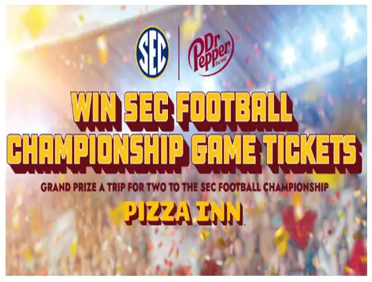 Pizza Inn Dr Pepper SEC Championship Game Sweepstakes - Win a $4,200 Trip for 2 to the SEC Championship in Atlanta