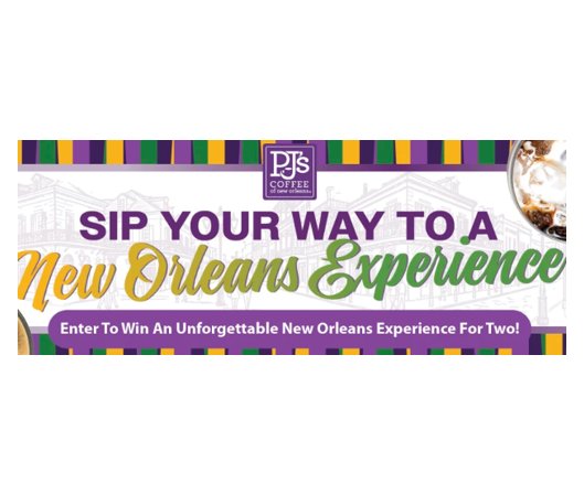 PJ’s Coffee Sip Your Way to a New Orleans Experience Sweepstakes - Win a Trip for 2 to Jazzfest Music Festival