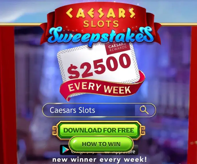 Playtika Caesars Games Rewards Sweepstakes – Win 1 Of 9 $2,500 Caesars Rewards Gift Cards (9 Winners)
