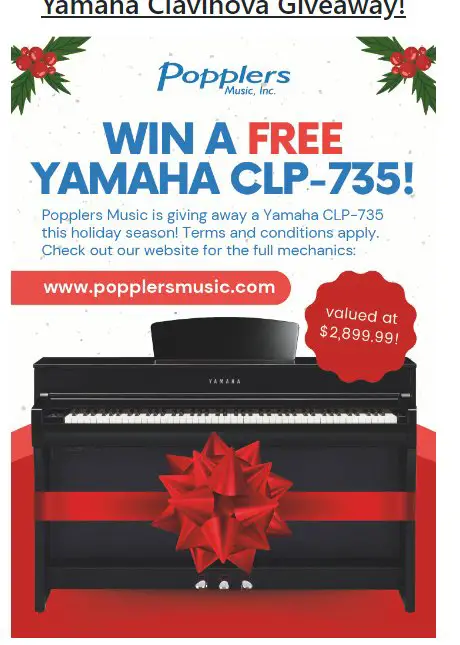 Popplers Music Yamaha Clavinova Piano Giveaway – Win A Yamaha Clavinova Piano