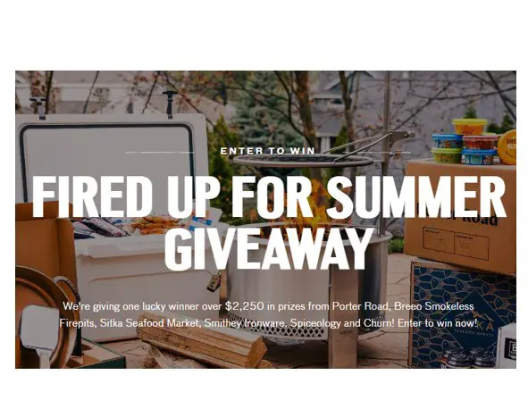 Porter Road Fired Up for Summer Giveaway - Win Over $2,250 In Prizes