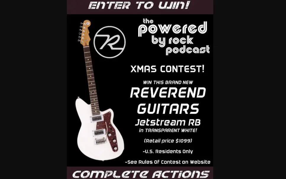 Powered By Rock and Reverend Guitars Xmas Giveaway  - Win A $1,099 Reverend Guitars Jetstream RB