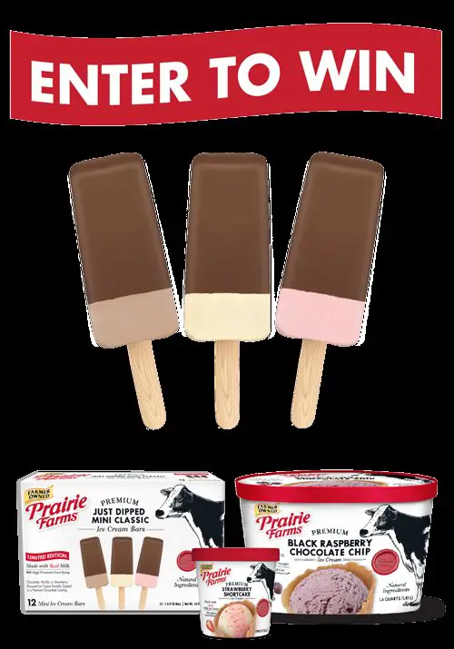 Prairie Farms July Ice Cream Month Sweepstakes - Win A Year’s Supply Of Ice Cream + Weekly Prizes For 25 Winners