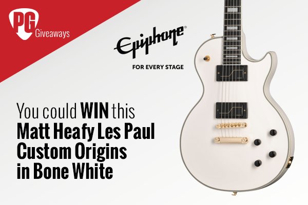 Premier Guitar Matt Heafy Les Paul Custom Origins Giveaway - Win A Bone White Guitar