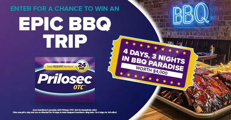 Prilosec Epic BBQ Trip Sweepstakes - Win A 3-Night Trip For 2 To America’s Epic BBQ