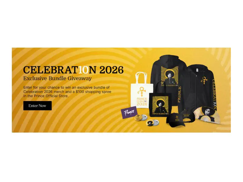Prince Celebration 2026 Exclusive Bundle Giveaway - Win Official Merch & Gift Card