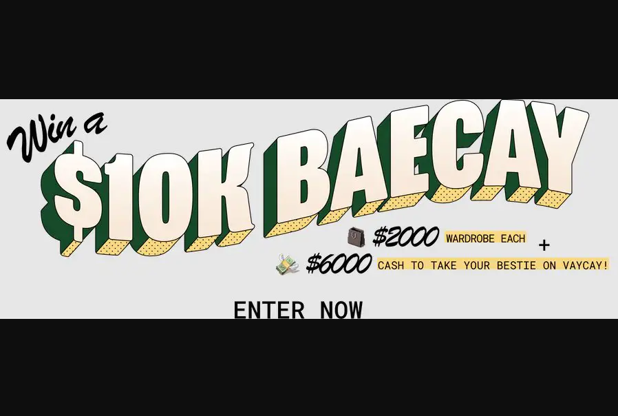 Princess Polly $10K Baecay Giveaway - Win A $10,000 Vacation Package For You & Your Bestie