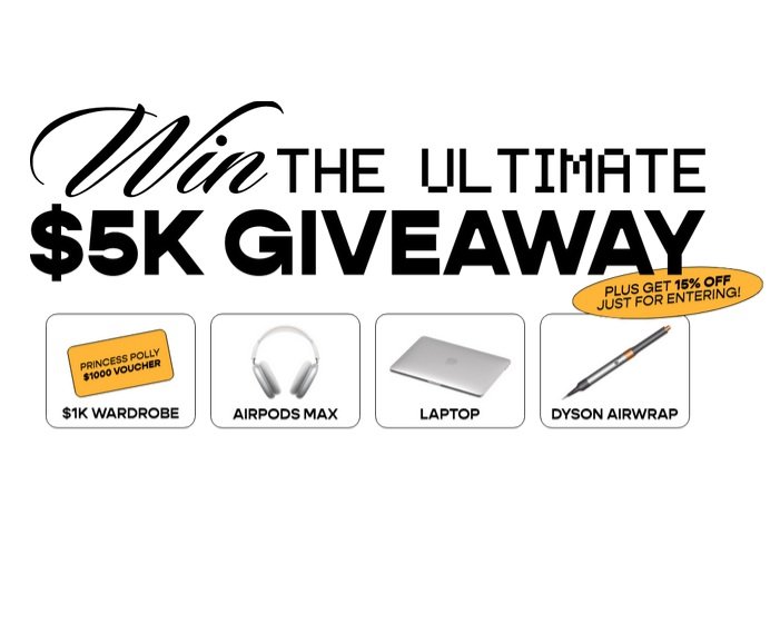Princess Polly 5K Giveaway - Win a Laptop, Airpods Max, $1,000 Voucher and More