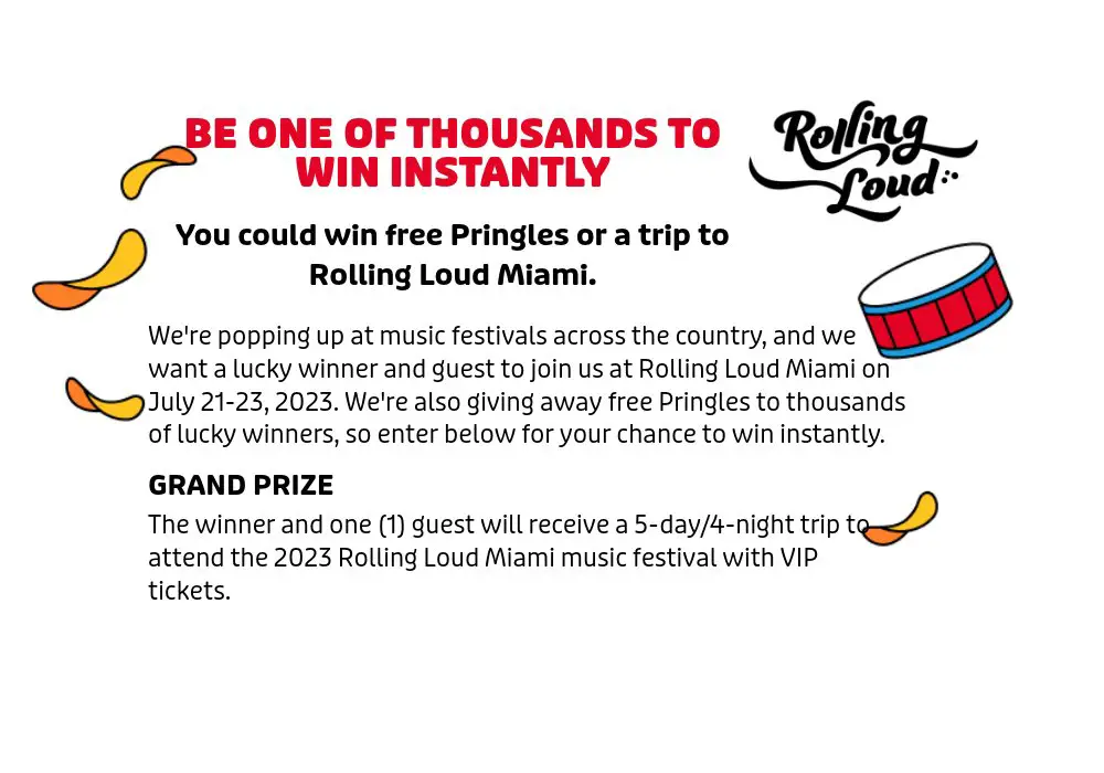 Pringles Festival Promotion - Win A Trip For Two To Rolling Loud Miami & More