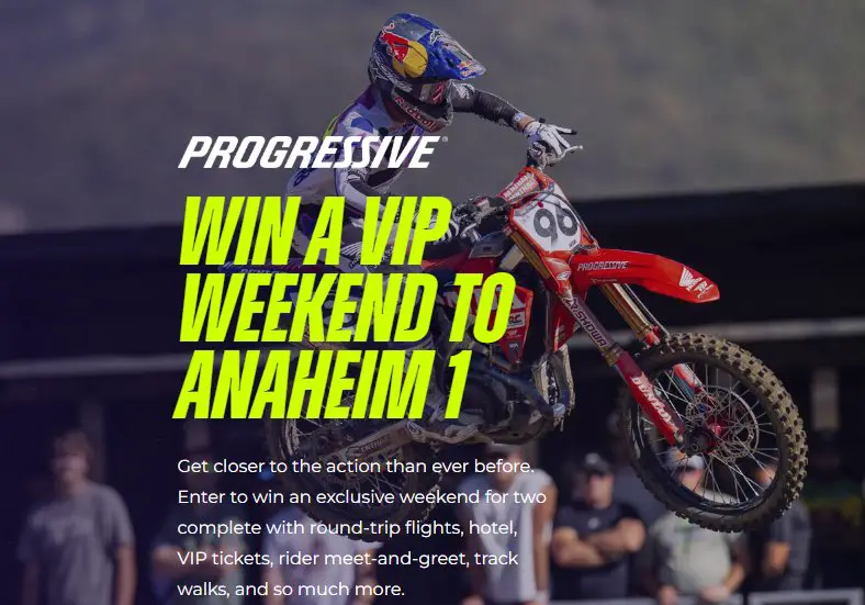 Progressive SuperMotocross Sweepstakes - Win a trip for 2 to the AMA SuperMotocross