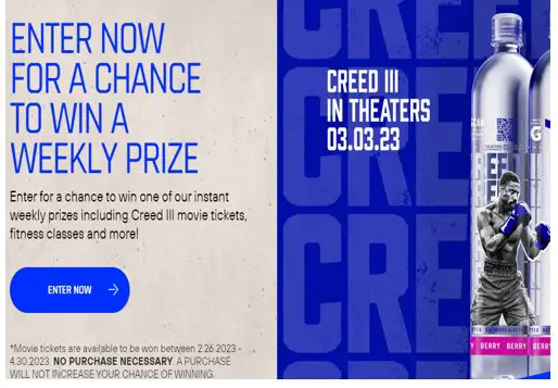 Propel Water Creed 3 Movie Tickets Giveaway – Win Free Creed 3 Movie Tickets (880 Winners)