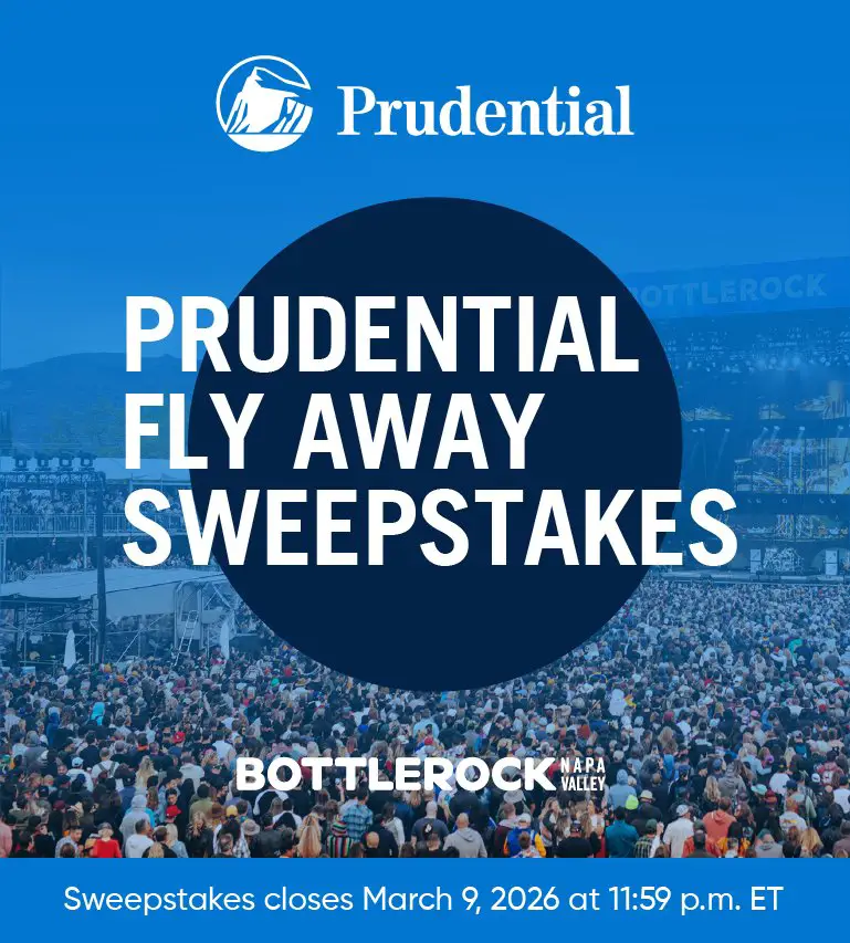 Prudential VIP Napa Valley Festival Flyaway Sweepstakes - Win A Trip To Attend BottleRock Festival In Napa Valley