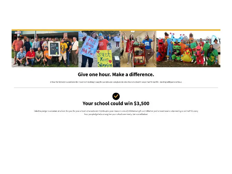 PTOToday.com 1 Hour for Schools Pledge 2026 Sweepstakes - Win $3,500 For Your School & A $100 Walmart Gift Card