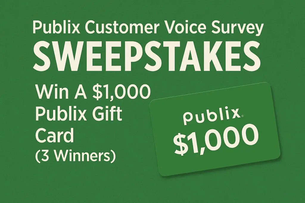 Publix Customer Voice Survey Sweepstakes – Win A $1,000 Publix Gift Card (3 Winners)
