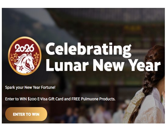 Pulmuone Lunar New Year Giveaway - Win a $200 Visa gift card.