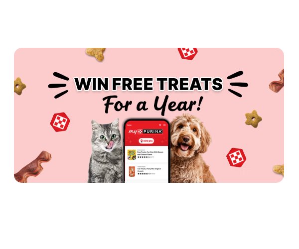 Purina Free Year Of Purina Treats Sweepstakes - Win One Year Worth Of Treats