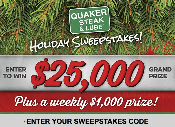 Quaker Steak & Lube $25,000 Holiday