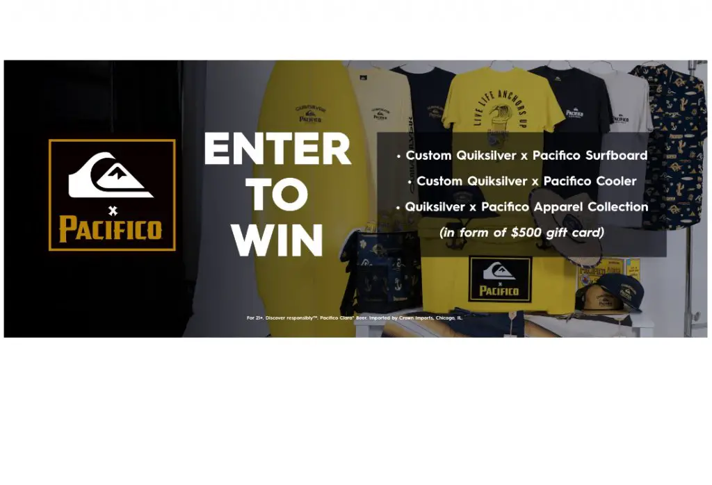 Quiksilver X Pacifico Collection And Surfboard Sweepstakes - Win A Surfboard, Gift Card And More