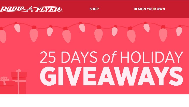 Radio Flyer 25 Days Of Holiday Giveaways - Win Free Toys Daily Including Backyard Bouncer Jr + More (25 Winners)