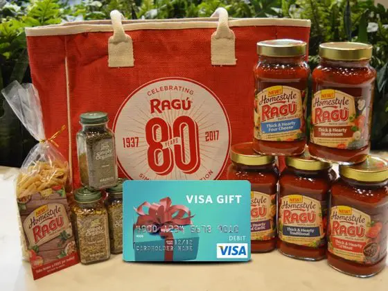 Ragu Prize Pack & Visa Gift Card Sweepstakes