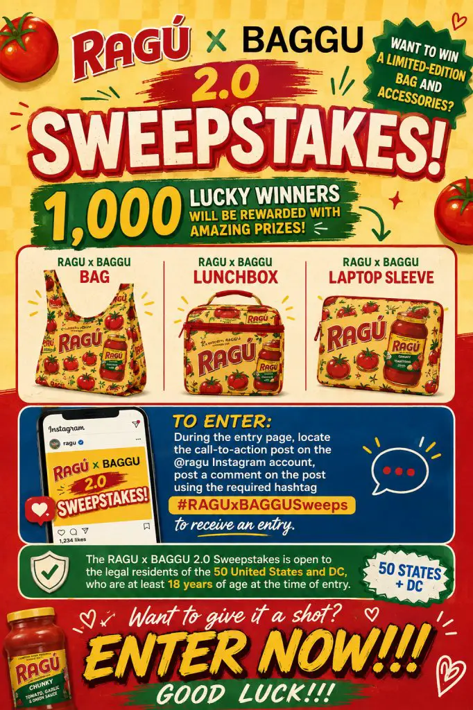 RAGU x BAGGU 2.0 Sweepstakes – Win Limited-Edition Bags & Accessories (1,000 Winners)