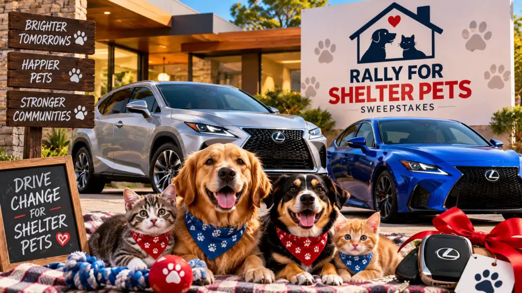 Rally For Shelter Pets Sweepstakes – Win A 2026 Lexus RX350 Premium, Lexus IS350 F-Sport & More