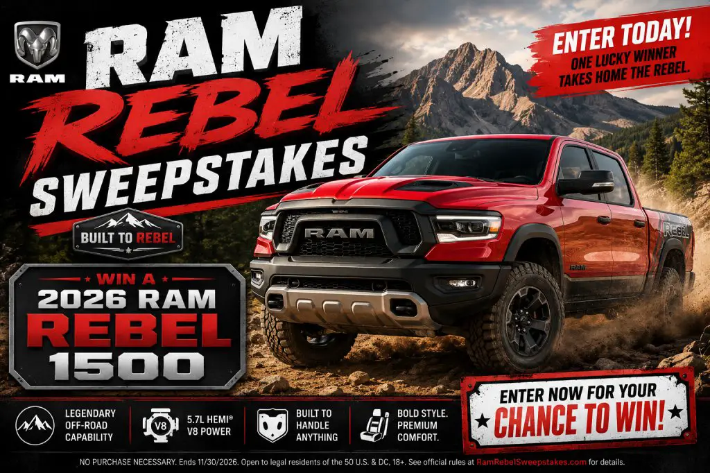 Ram Rebel Sweepstakes – Win A 2026 Ram Rebel 1500