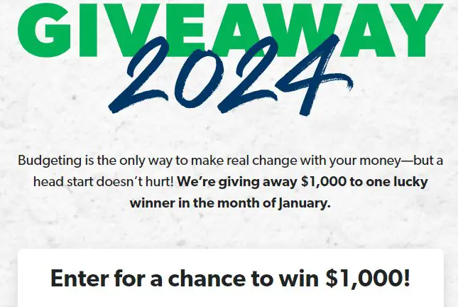 Ramsey Every Dollar January 2024 Giveaway - Win $1,000 Cash