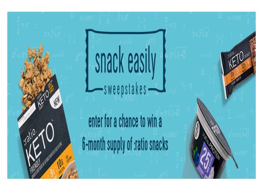 Ratio Food Snack Easily Sweepstakes  - Win 6 Months Supply Of Snacks