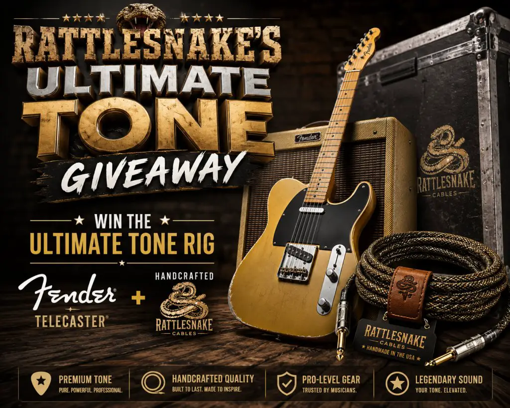 Rattlesnake’s Ultimate Tone Giveaway – Win The Ultimate Tone Rig  Fender Telecaster + Handcrafted Rattlesnake Cables
