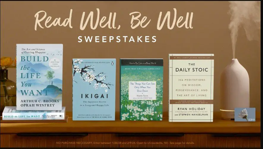 Read Well, Be Well Sweepstakes – Win A Free Book Pack & $300 Gift Card